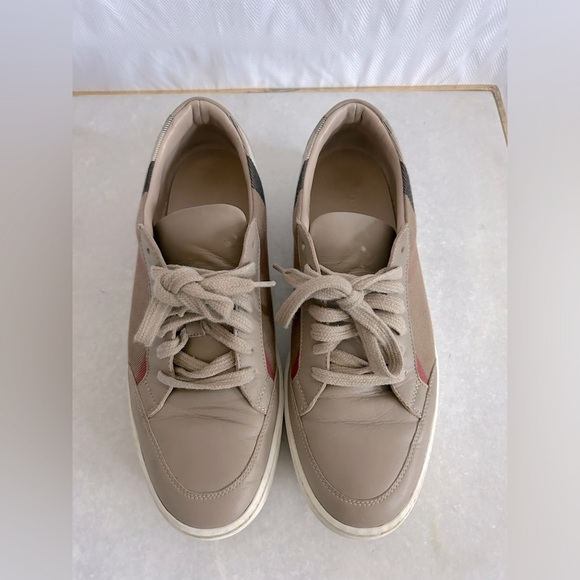 Authentic Burberry Salmond Vintage Nova Check Print Leather Sneakers W EU 38.5 - Picture 4 of 13